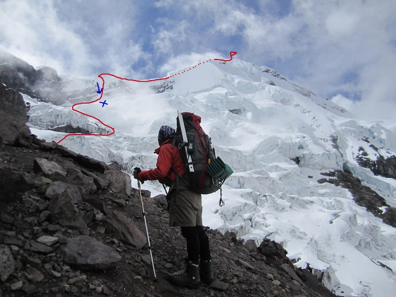 View from the top after Climbing the Ausangate Peak, showing panoramic Andean landscapes.